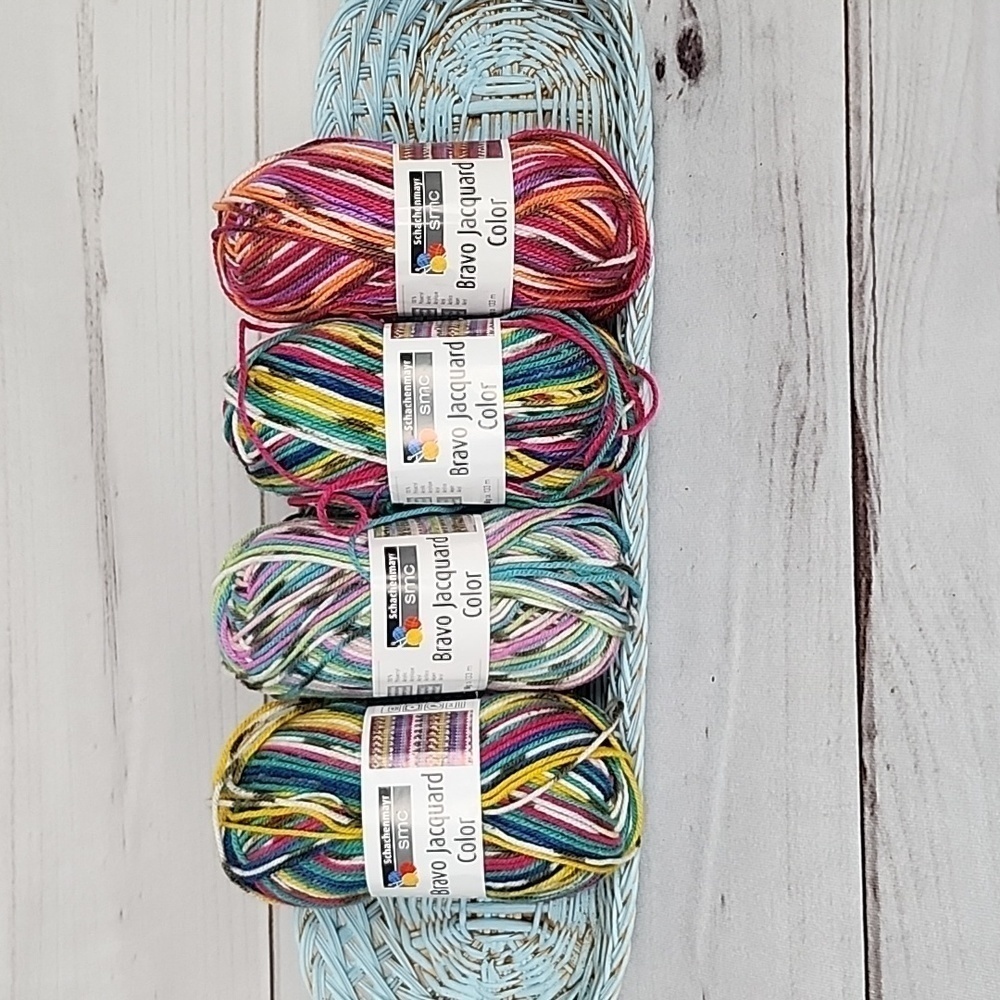 Coach Schachenmayr SMC Bravo Jacquard 254 Yds 4  Hanks Rainbow Acrylic Yarn